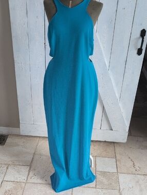 Teal Calvin Klein Cutout Maxi Dress - Women